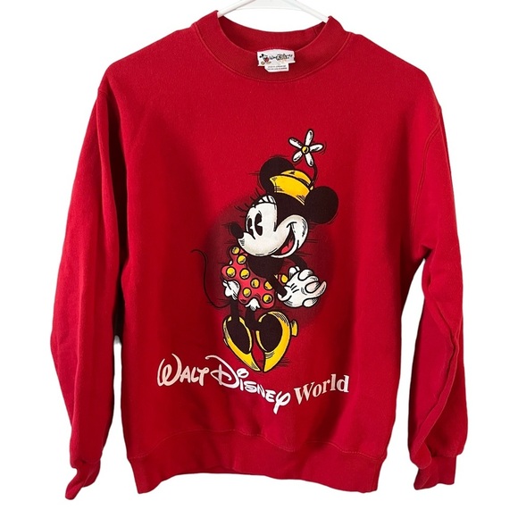 Disney Tops - Vintage Walt Disney World Minnie Mouse crewneck red graphic sweatshirt small
